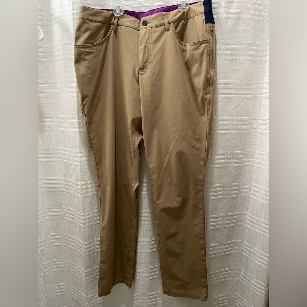 Birddogs tan pants built in liner stretchy 34x32